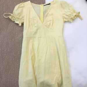 SUNDAE MUSE light yellow short sleeve dress